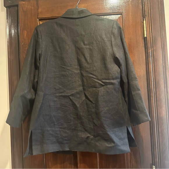 Black oversized linen blazer - Picture 4 of 5